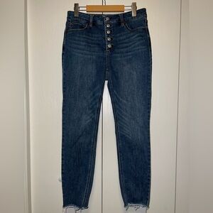 OAT High-Rise Skinny Button Fly Jeans